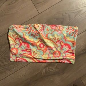 small strapless crop top